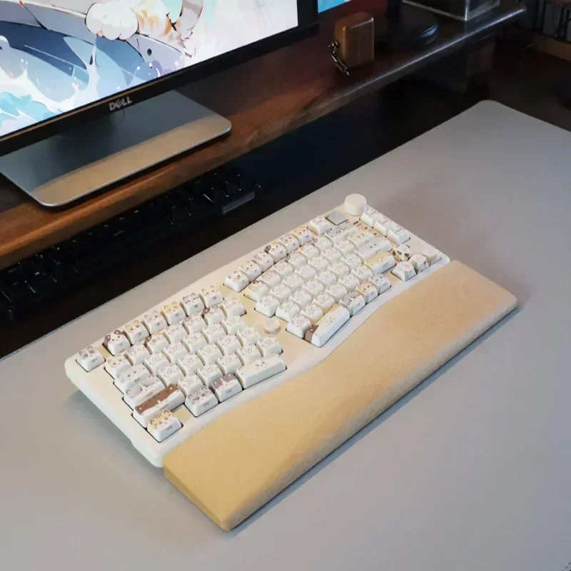 Soporte de palma para teclado Leobog A75, soporte de madera de nogal personalizado, adaptador de almohadilla para muñeca Hi98 K81, reposamuñecas de resina, teclado mecánico para oficina - imagen 5