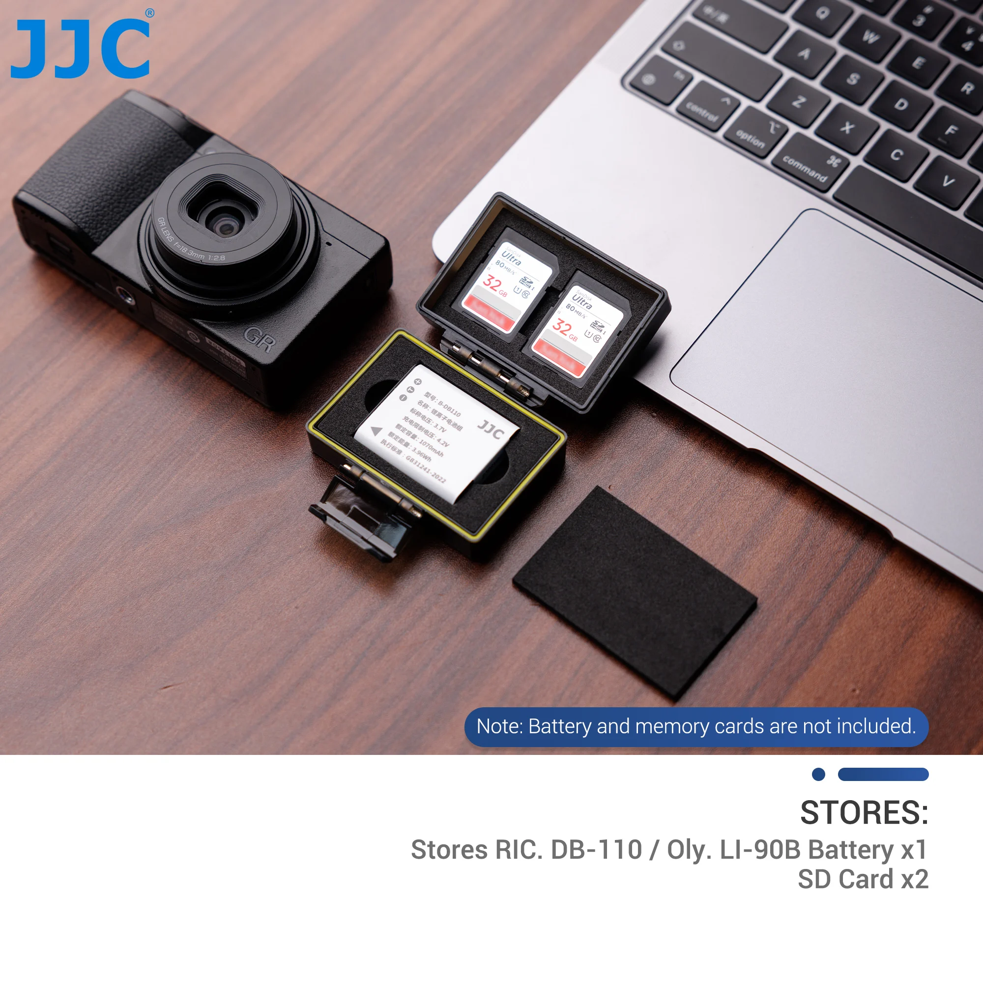 JJC-funda protectora para batería de cámara, caja para Ricoh DB-110 Olympus LI-90B, organizador de batería para cámara Digital portátil, funda para tarjeta de memoria - imagen 2