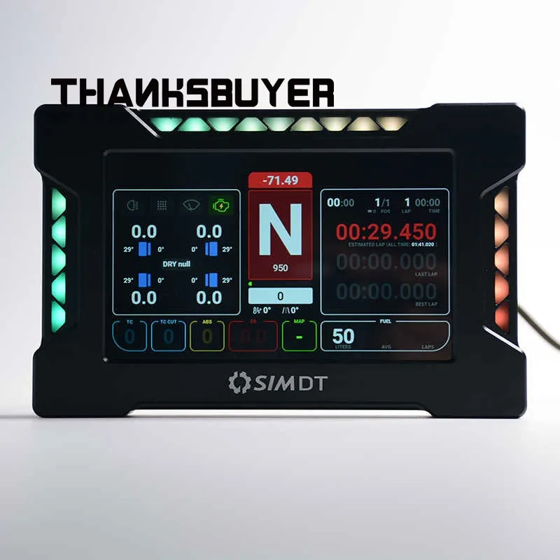 DB PRO Racing Game Simulator Display Pantalla táctil de 5 pulgadas 800x480 60 Hz Indicadores de 19 RGB Interfaz USB doble SIMHUB