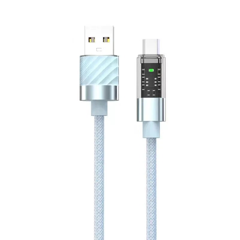 Cable de datos tipo C de carga súper rápida, 100W, 6A, para Xiaomi, Huawei, Samsung, línea de datos semitransparente - imagen 5