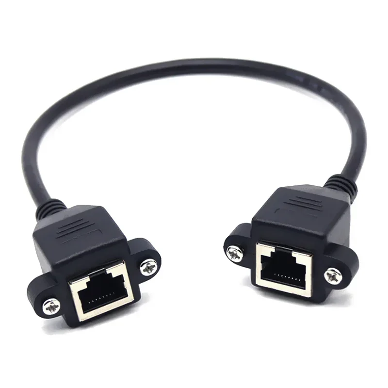 Cable de extensión de red RJ45 Cat6A macho a hembra con orejas conector de red blindado Gigabit Cable blindado de cabeza hembra Cat6A - imagen 5