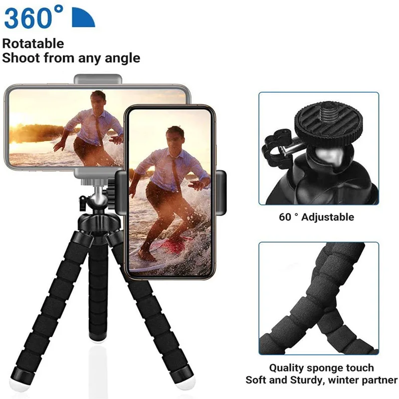 Mini trípode de pulpo Universal para fotografía, monopié para teléfono, Mini cámara, soporte para cámara web, Clip para teléfono inteligente, soporte para Tripe - imagen 5