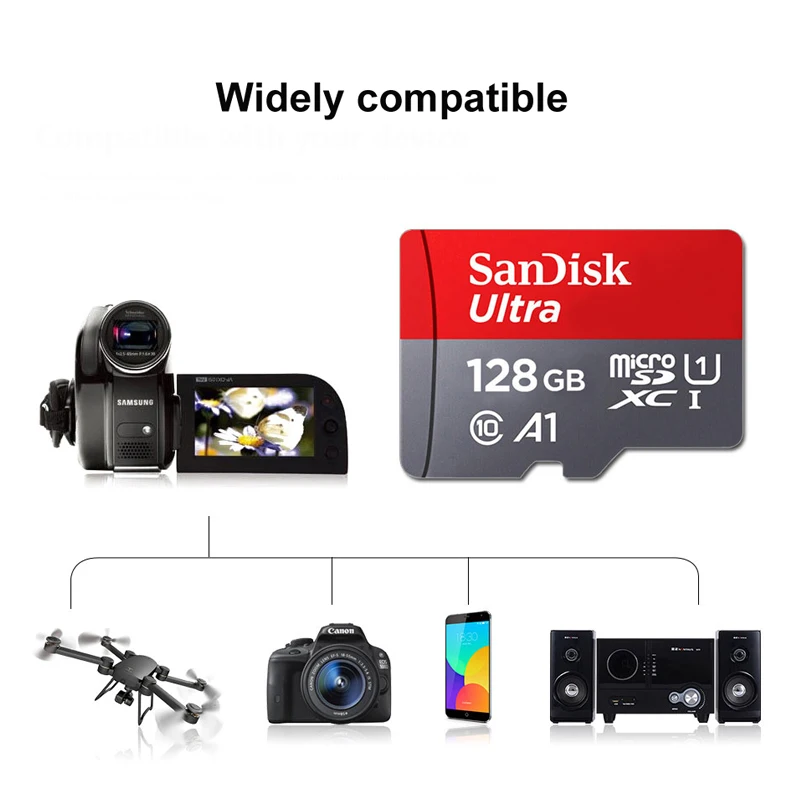 Tarjeta de memoria Micro SD SanDisk, Mini tarjeta SD de 32GB Class10 UHS-1, 64GB, 128GB, 256GB, 512GB, 1TB, MicroSDXC A1 U1 para teléfono inteligente Android - imagen 5