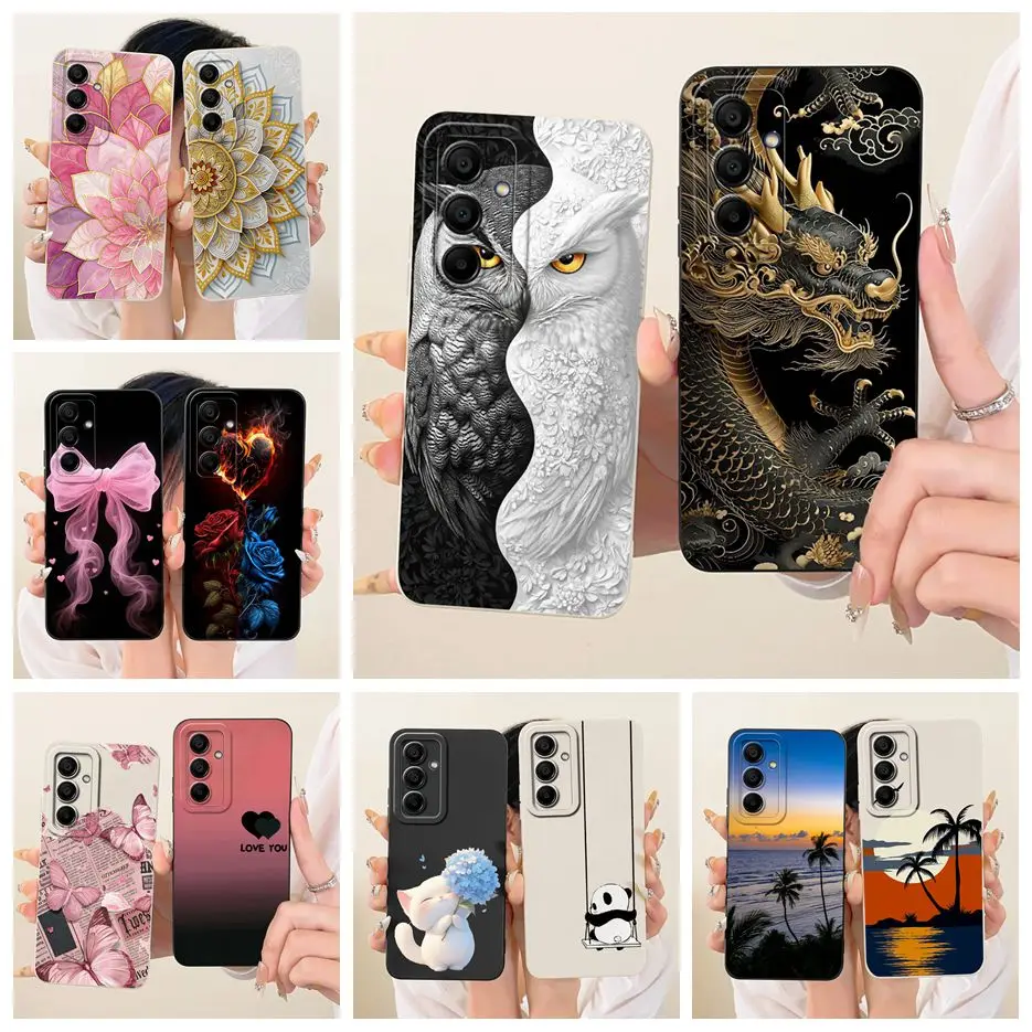 Para Samsung Galaxy A56 5G funda A16 A26 A36 Cool Owl Dragon funda de teléfono pintada para Samsung A16 A 26 56 Galaxy A36 bolsas de cubierta suave