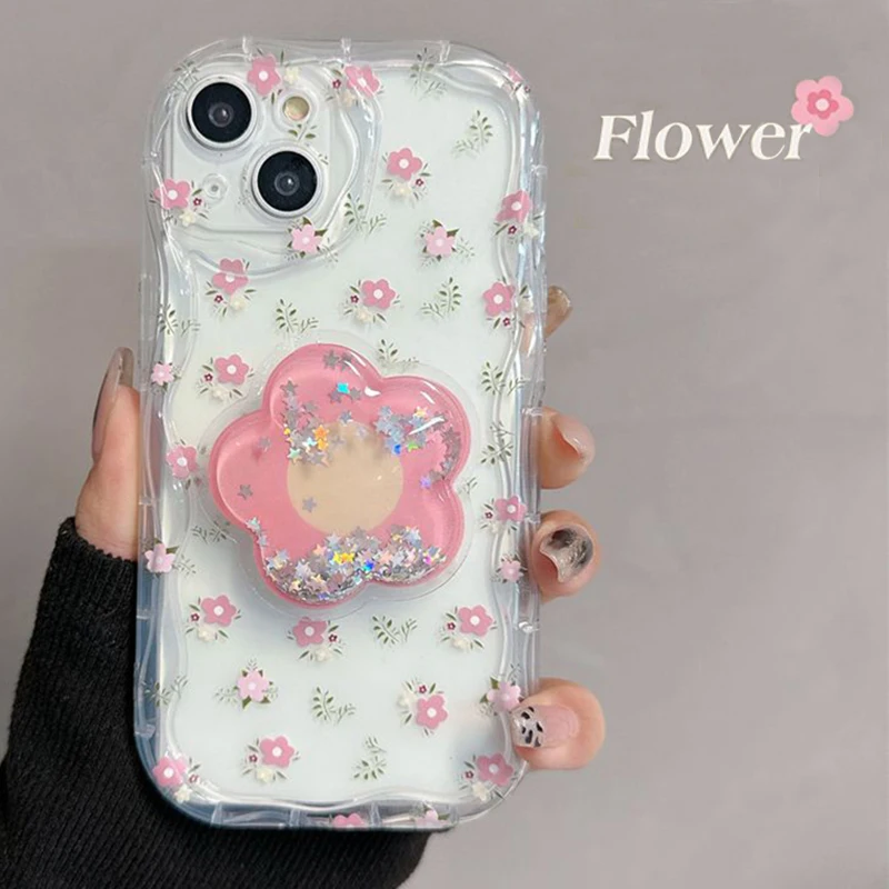 Funda con soporte de flores con lazo rosa para Honor, 90 Lite, 5G, Nova, 5t, 11, 7, 9se, Huawei Mate 30, 40, P30 Pro, moda