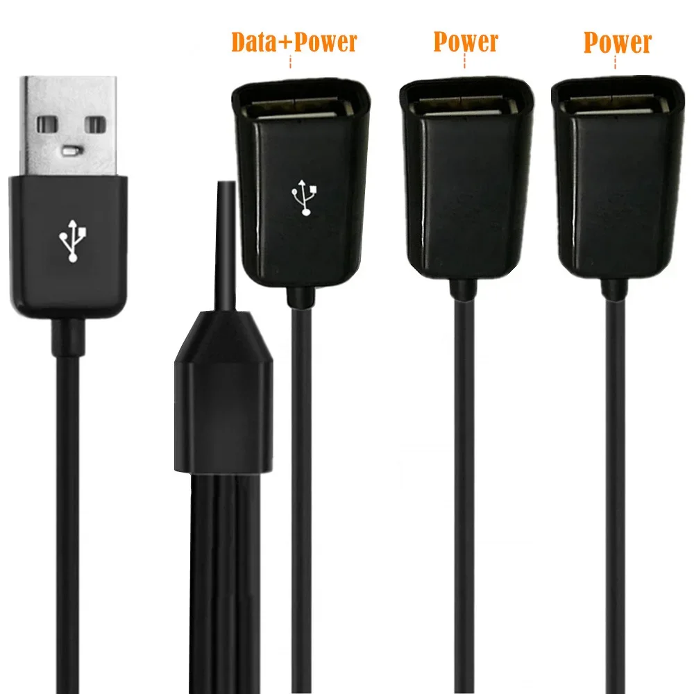 Cable Extensión USB 3 en 1 1m 0,3m Carga Rápida 3A Cable Divisor Macho Hembra 1 a 3 Cables - imagen 3