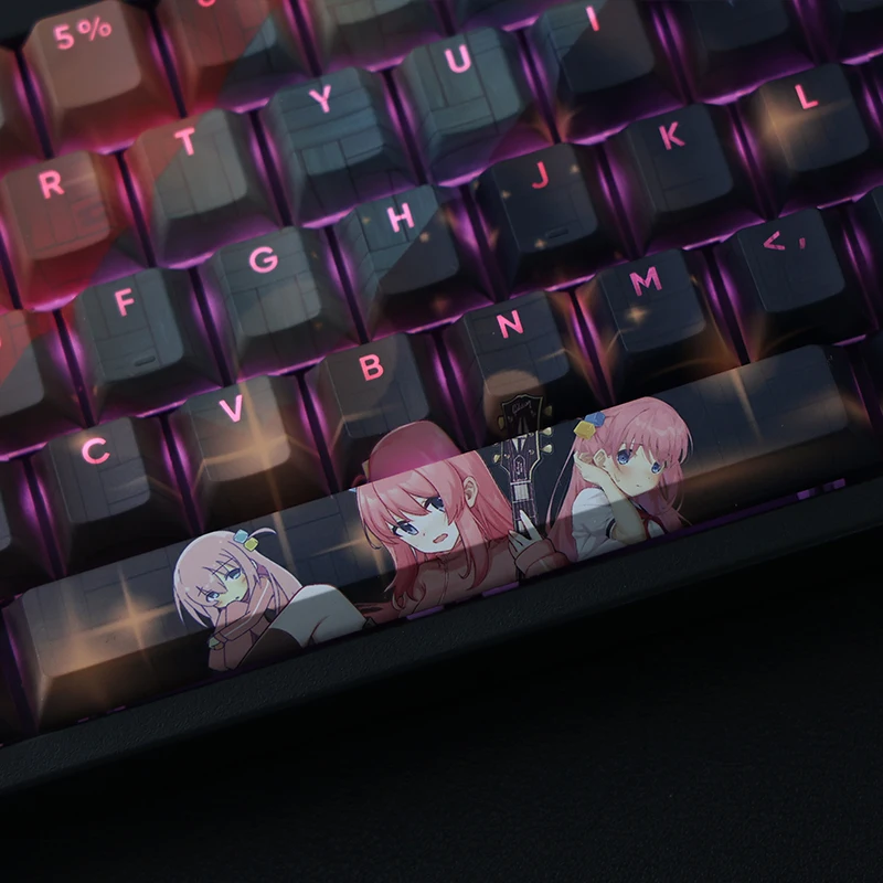 108 Keys PBT Dye Subbed Keycaps Cartoon Anime Gaming Key Caps BOCCHI THE ROCK Hitori Gotoh Backlit Keycap For ANSI Layout - imagen 5