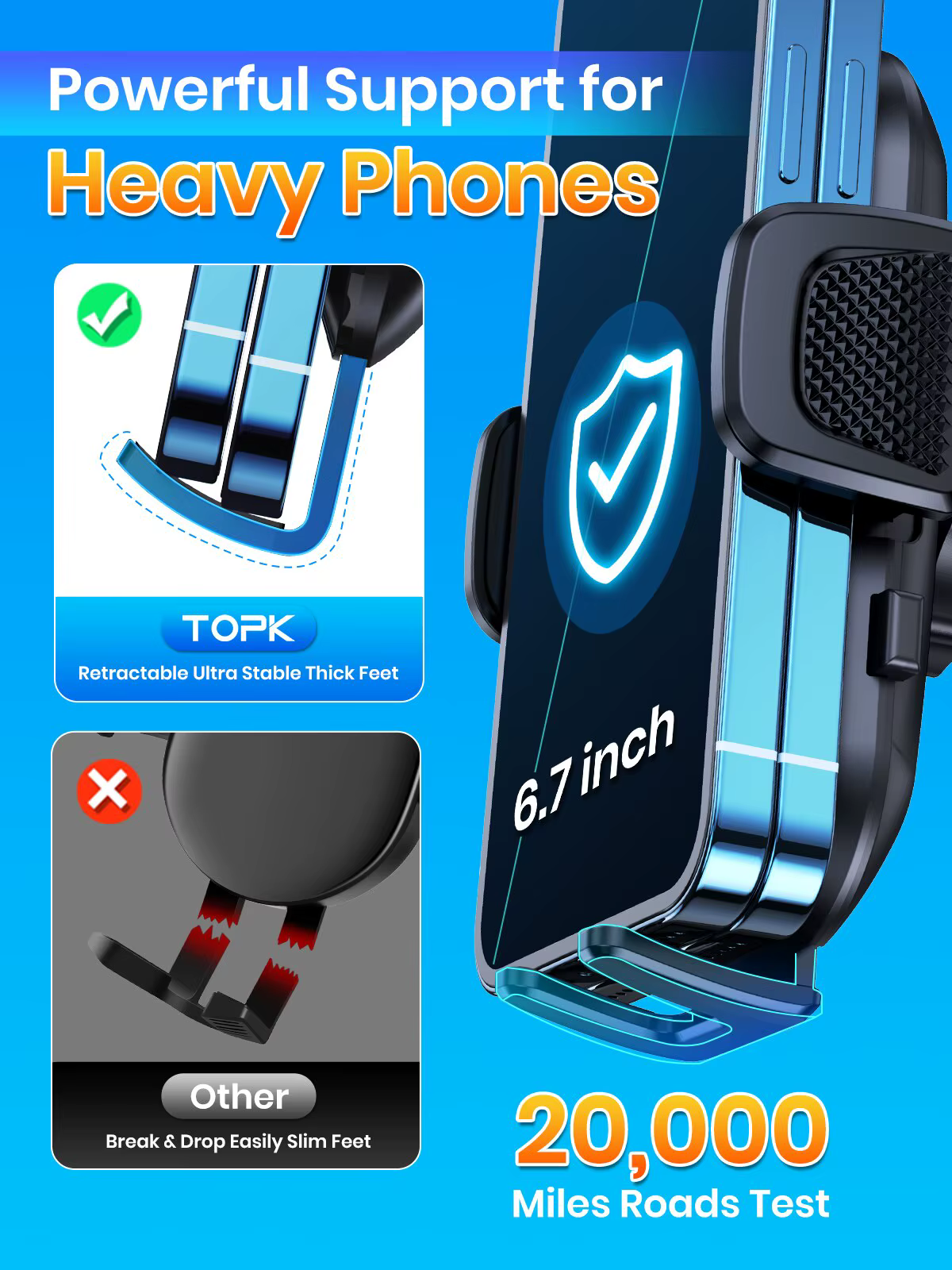 TOPK Soporte para coche por gravedad iPhone, Xiaomi, Samsung - imagen 3