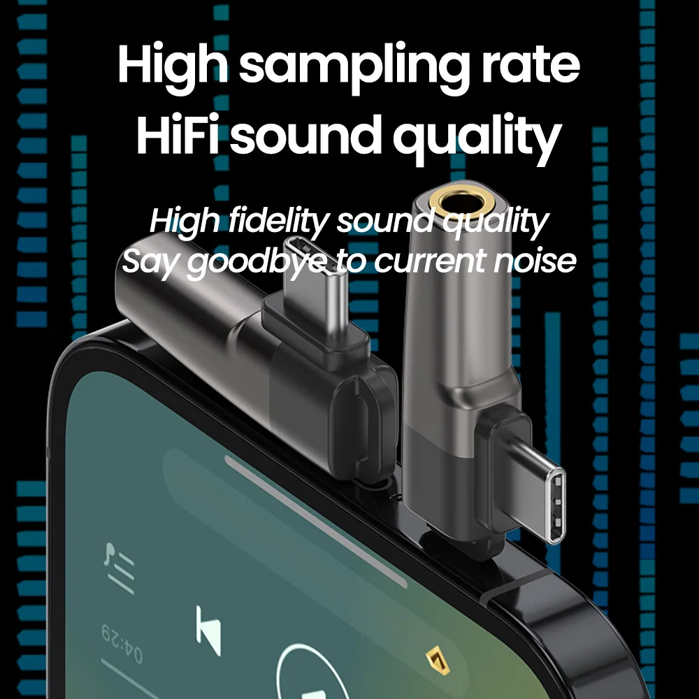 Adaptador de auriculares tipo C a 3,5 MM codo de 90 grados tipo C macho a conector de 3,5 MM convertidor de Audio para iPhone 15 16 conector Samsung - imagen 3