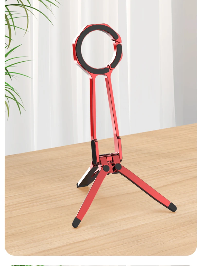 Trípode para teléfono montado con mosquetón para iPhone 16-13, soporte magnético portátil de doble cara para mango de teléfono - imagen 5