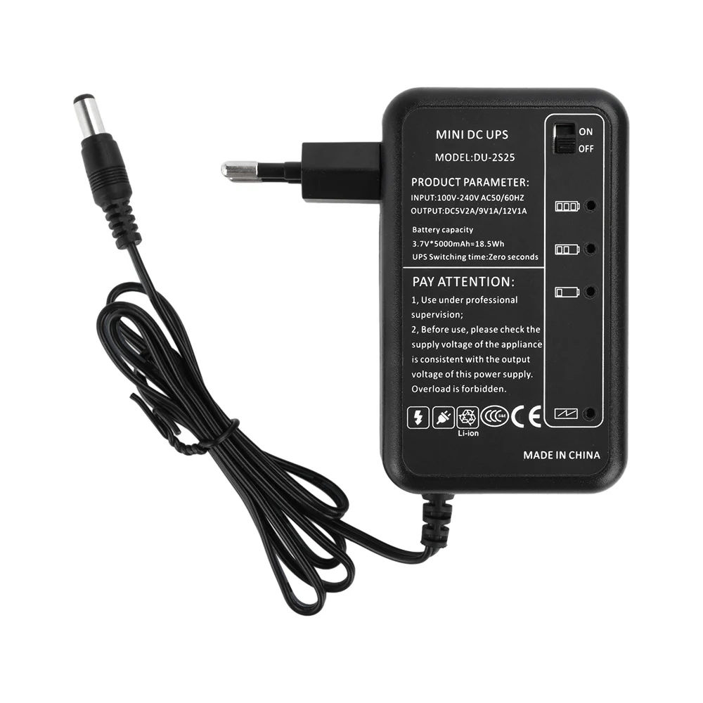 Mini UPS portátil de 5V, 9V, 12V, 1A, 5000mAh, CC para módem, cámara CCTV, amplificador enrutador Wi-Fi, amplificador de Panel de tira LED, enchufe UE/EE. UU. - imagen 2