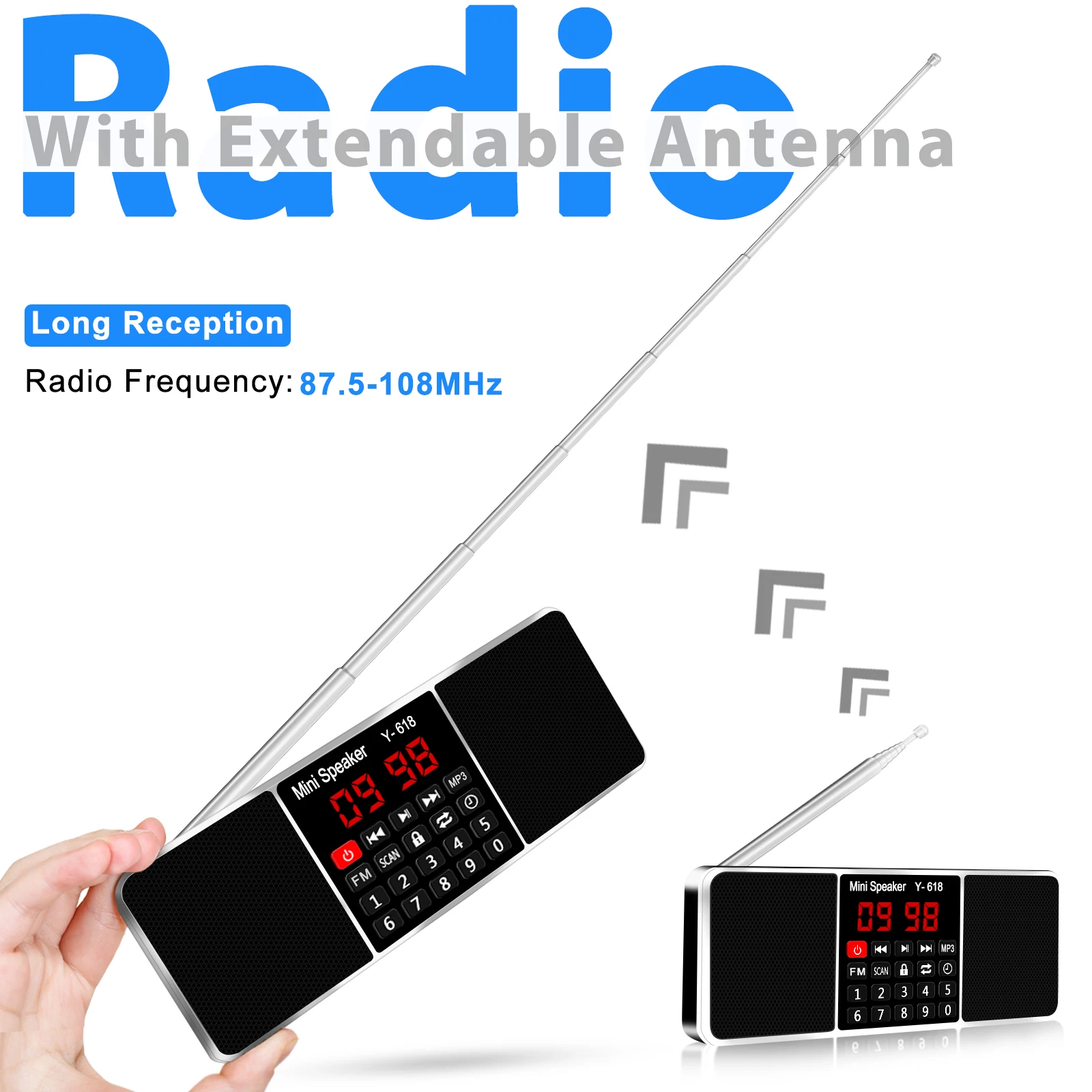 Radio Portátil Lefon Y-618 FM Digital Estéreo MP3 USB-C - imagen 4