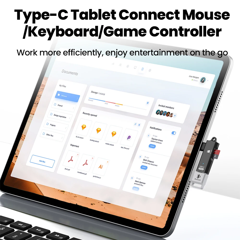 Adaptador de lector de tarjetas 2 en 1 USB3.0 tipo C a TF, tarjeta de memoria, lector de tarjetas OTG de transferencia de alta velocidad para iphone15 16, Huawei, PC y portátil - imagen 4