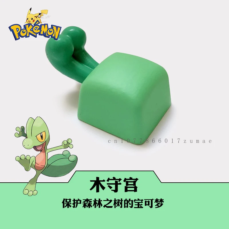 Pokemon Treecko Keycaps resina KeyCap DIY Anime hecho a mano personalizado dibujos animados KeyCap para teclado mecánico accesorios regalos de vacaciones