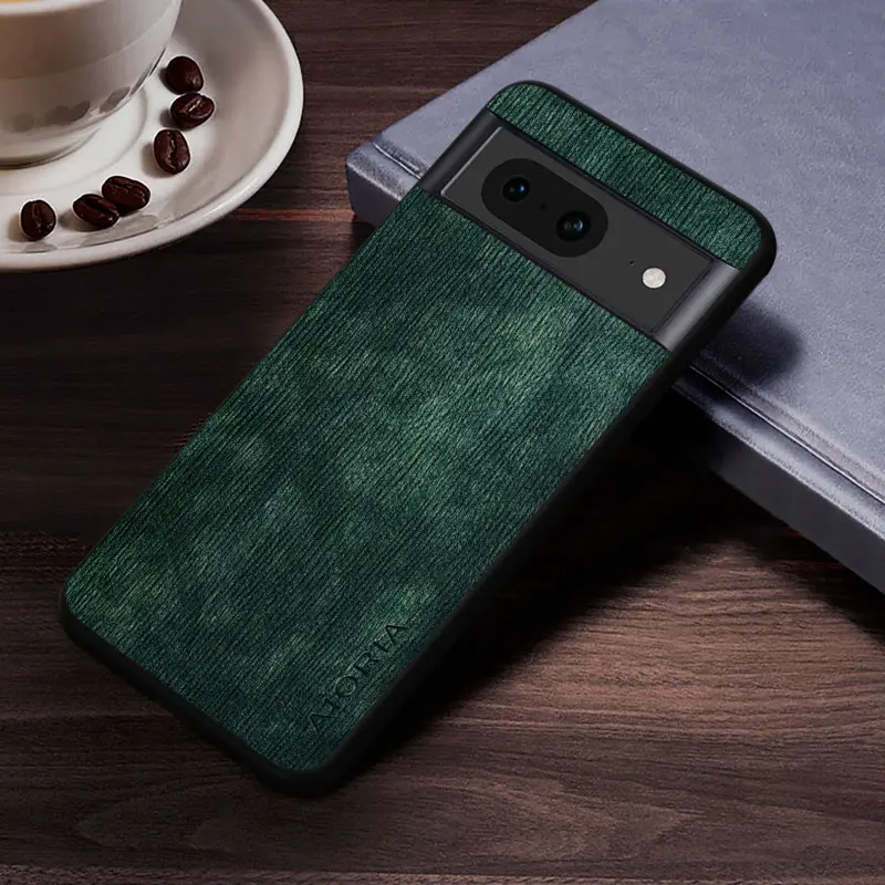 Funda de piel sintética de PU con patrón de madera de corteza de árbol Retro para Google Pixel 8A Pro 7 7A Pro 6 Pro 6A 5A 4A 4G 5G 4XL - imagen 4