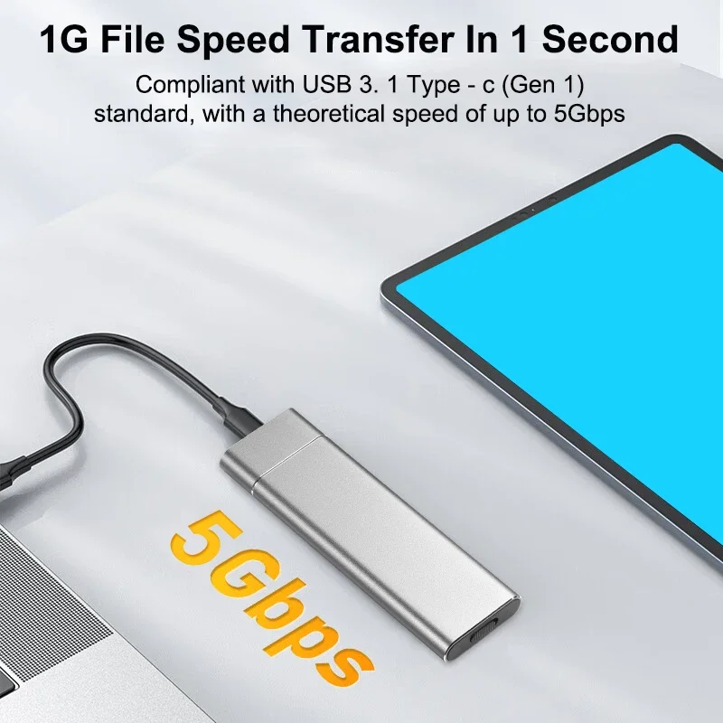 Carcasa M.2 NGFF SSD, caja de disco duro de estado sólido M2, carcasas de disco duro SATA SSD, carcasa externa para 2230/2242/2260/2280, carcasa SSD M.2 - imagen 4
