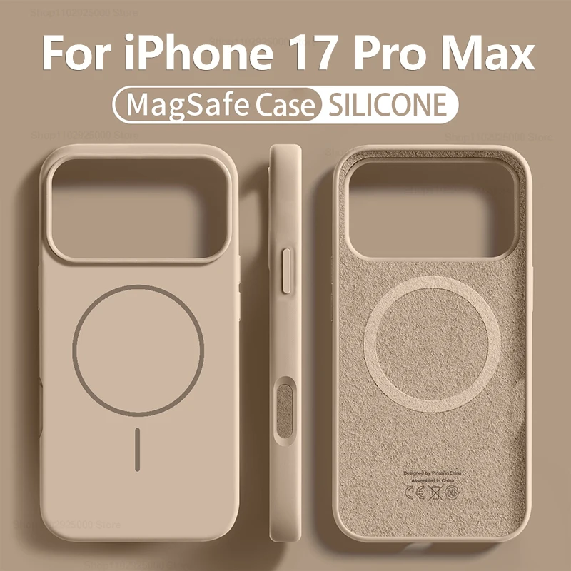 Funda de silicona líquida para iPhone 17 15 16 14 13 12 Pro Max Plus 17 fundas de aire para Magsafe fundas Original para iPhone 17 16 Pro Max funda iphone 17 pro max - imagen 5