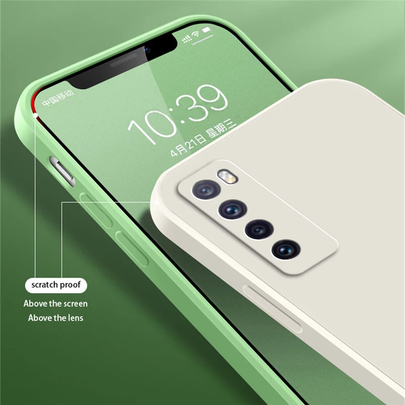 Funda de teléfono líquida cuadrada Original para Huawei Nova 6 7 7i Pro SE Youth 5G, funda de silicona suave 360 a prueba de golpes, carcasa Nova6 Nova7 - imagen 5