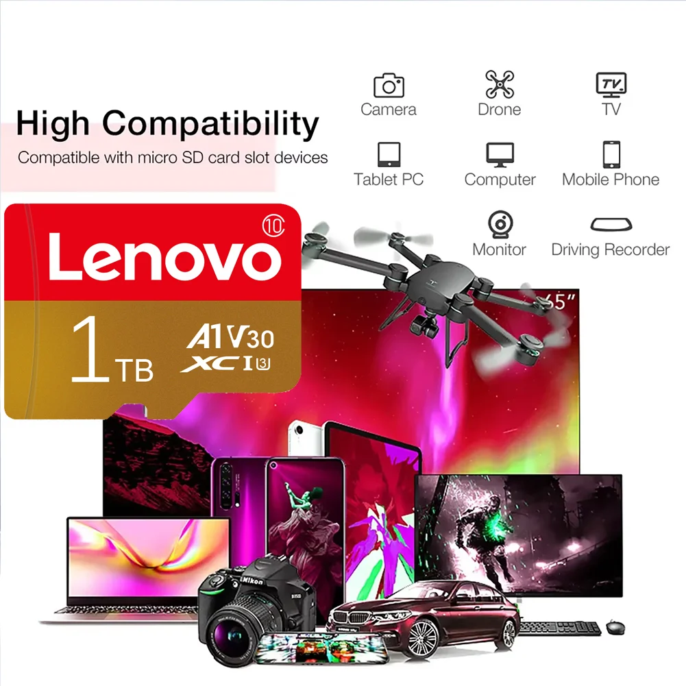 Tarjeta de memoria Original Lenovo, 1TB, 2TB, tarjeta Micro TF SD de alta velocidad, tarjeta SD de 512GB, tarjeta V60 U3 TF para Nintendo Switch, juego Ps4 Ps5 - imagen 5