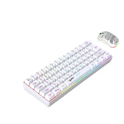 Teclado y Ratón Gaming Compacto Inalámbrico Bluetooth Blanco