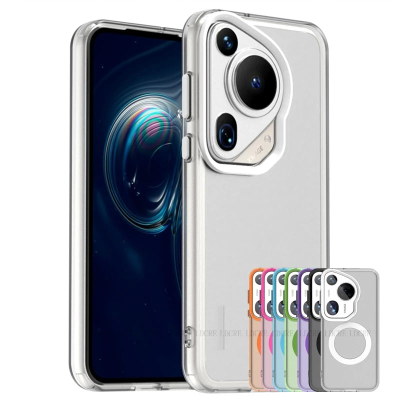 Para Funda Huawei Pura 70 Ultra Funda Huawei Pura 70 Ultra Capa anular magnética carga inalámbrica mate transparente Funda Pura 70 Ultra - imagen 2