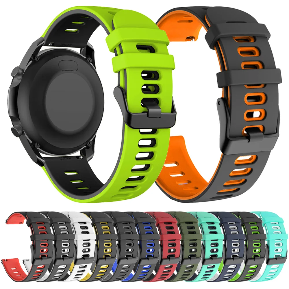 Correa deportiva de silicona de 20mm y 22mm para Huawei Watch GT 4, Samsung Galaxy Watch 6, 5, 4, Huami, pulsera transpirable, accesorios para cinturón - imagen 2