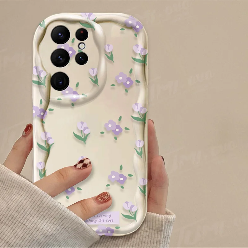 Colorful Flowers Clear 3D Wave Case For Samsung Galaxy A54 A34 A24 A14 A13 A53 A33 A73 A23 A52 A52S A32 A22 A12 A51 A71 Cover - imagen 4