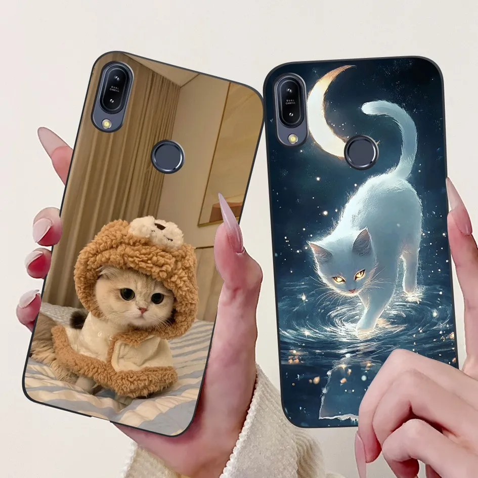 Nueva funda para Asus ZenFone Max M1 ZB555KL X00PD TPU elegante flor suave funda de silicona negra para Asus ZB556KL ZB 555KL Coque - imagen 3