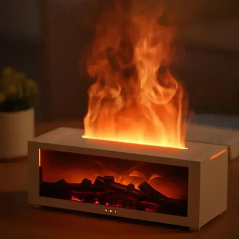 Difusor de aroma para chimenea de llama alimentado por USB con humidificador con tecnología Soundwave, efecto de carbón colorido, ideal para Navidad - imagen 4