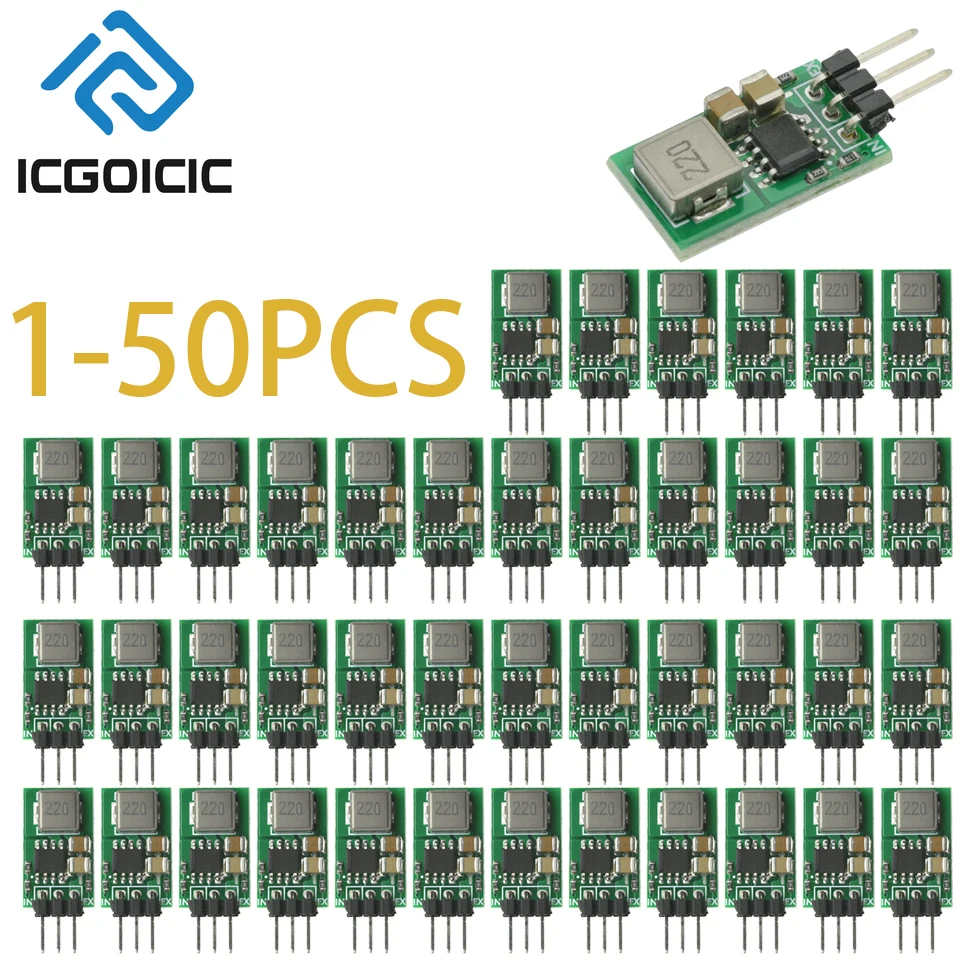 1-50 Uds DC-DC rectificador síncrono convertidor Buck módulo de potencia 5,5 V-32V reductor 12V 24V 5V 1A regulador de voltaje LM7805