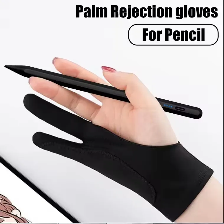 Guantes antitáctil para pintar a mano de dos dedos, para tableta, tablero Digital, pantalla táctil, dibujo, pintura al óleo antiincrustante, suministros de arte