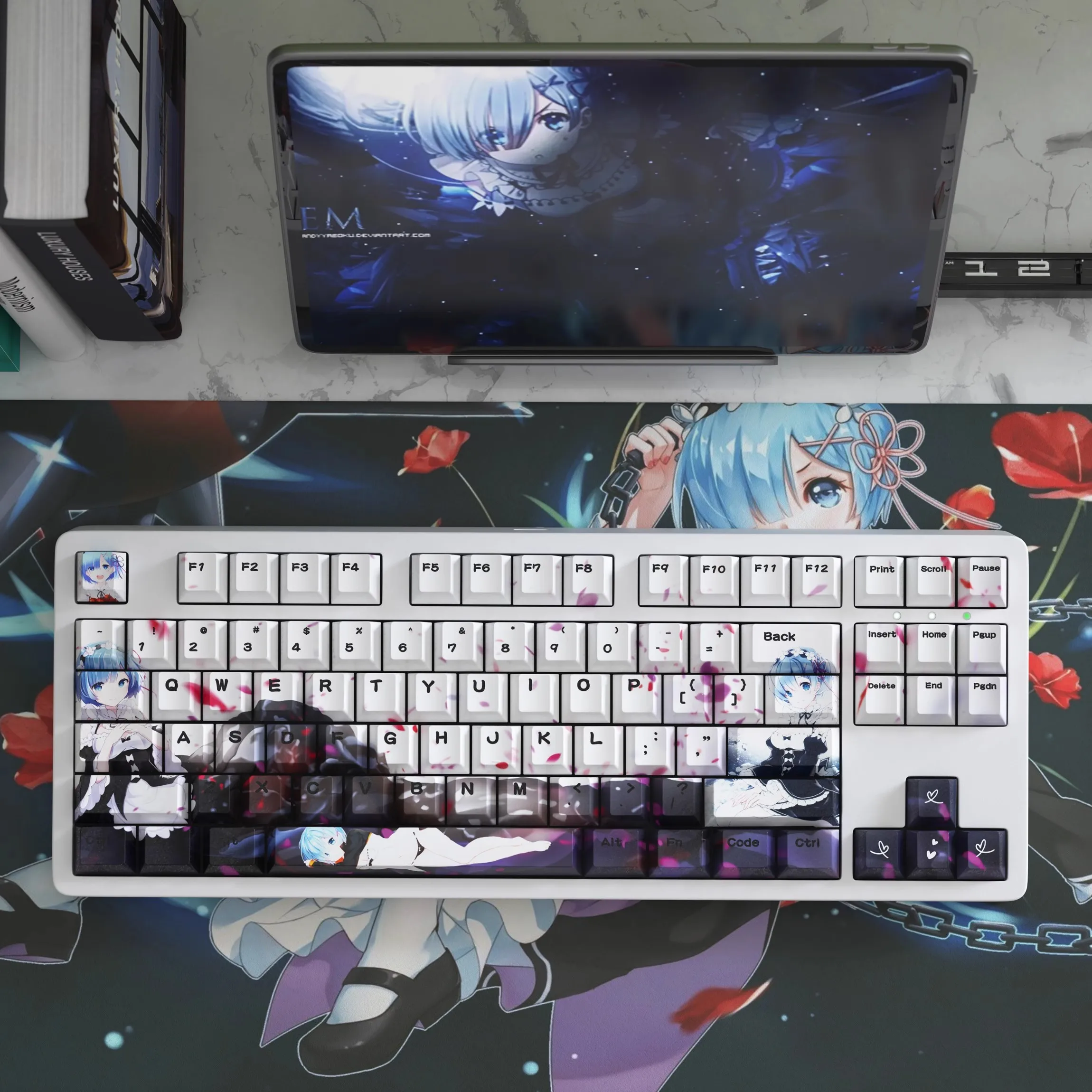 Re:Life In A Different World of Zero Keycaps Cherry Profile PBT Dye Subbed Anime Key Caps para MX Switch Rem Keycap, 1 Juego - imagen 4