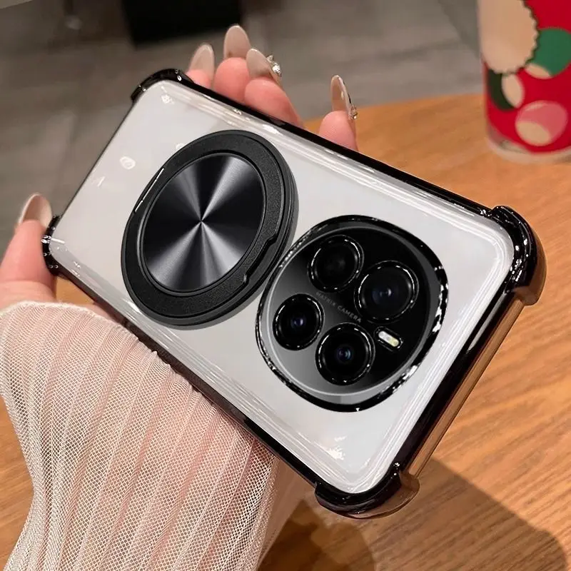 Para Huawei Honor Magic 7 Pro funda suave transparente anillo magnético a prueba de golpes funda protectora trasera para Magic 7 6 5 Pro Lite Shell - imagen 4