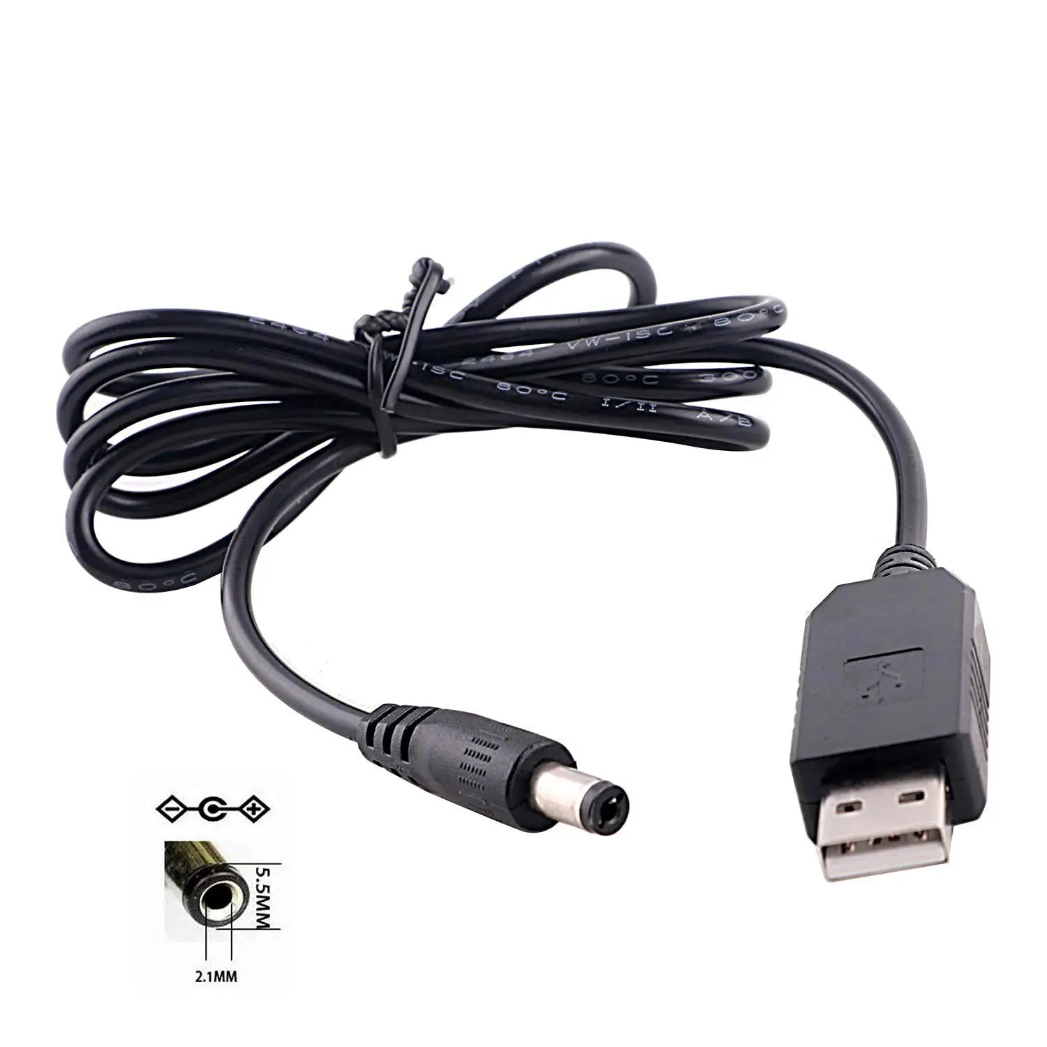 Cable de alimentación Universal de 5V a DC9 V/12V, Cable de carga USB 8DC, adaptador de conector de clavija para enrutador, Mini ventilador y altavoz - imagen 2