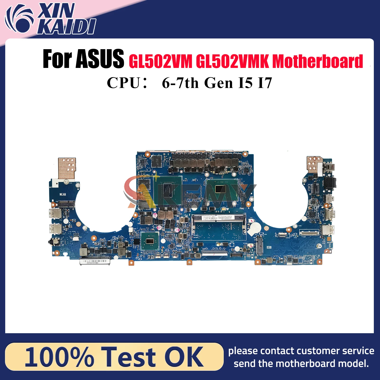 Placa base para ordenador portátil GL502VM para ASUS ROG Strix GL502VM GL502VMK GL502V placa base para portátil con CPU I5 I7 100% pruebas OK envío rápido