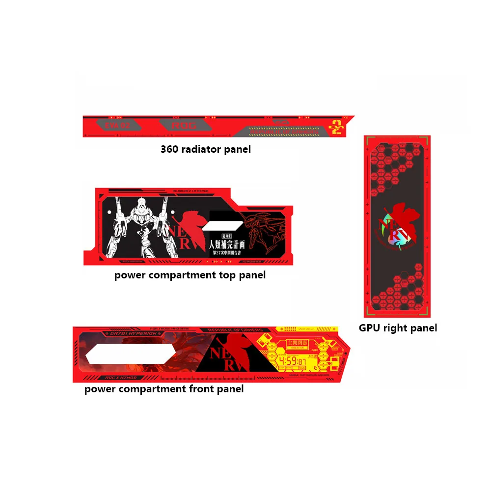 4 Uds ROG GR701 HYPERION Kit de paneles de iluminación de caja, compartimento de fuente de alimentación de gabinete placa decorativa de radiador 5V AURA SYNC - imagen 3
