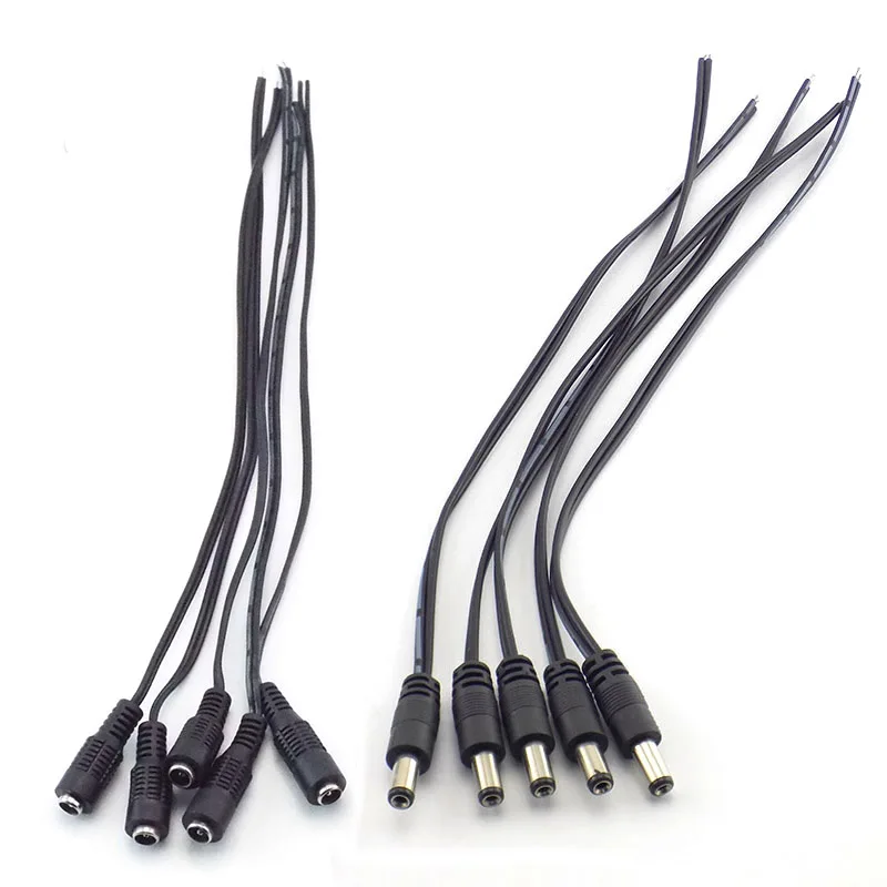 5 unids/lote 2,1*5,5mm 12v DC conectores macho hembra enchufe Cable de extensión de fuente de alimentación cable CCTV cámara tira de luz LED A7 - imagen 2