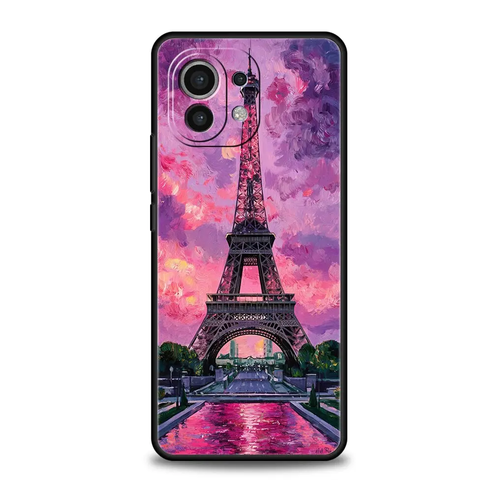 Paraguas rojo Torre Eiffel funda de teléfono para Xiaomi Mi 17 15T 15 14 14T 13T 12T Pro 12 13 Lite 5G 11T Poco X6 X7 X5 Pro funda suave - imagen 3