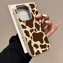 Para iPhone 17 funda de teléfono con estampado de vaca marrón patrón de lichi para iPhone 17 16 Pro Max 15 14 13 12 11 XS Max X XR 17 Air Cover