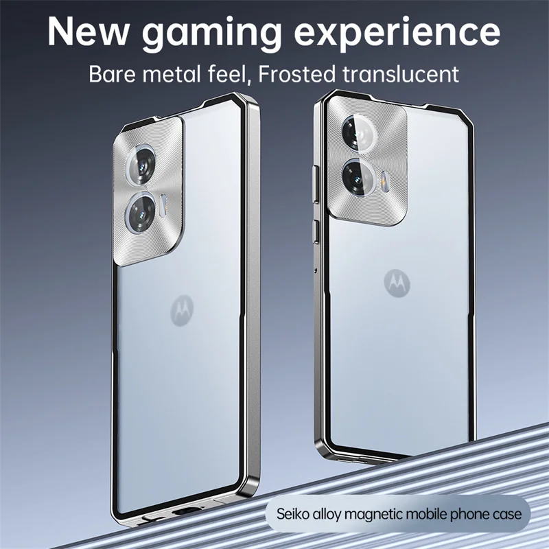 Funda de teléfono dura de PC mate con marco de Metal Push Pull para Motorola Moto Edge 60 50 Fusion 50 Pro X50 cubierta protectora Ultra a prueba de golpes - imagen 2