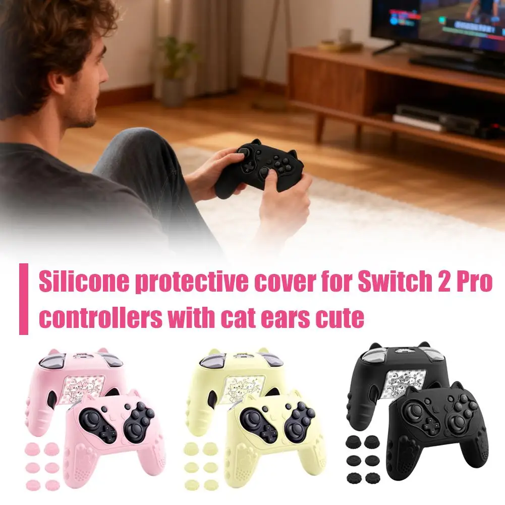 Funda de silicona colorida para controlador Switch2 Pro, funda protectora de silicona, carcasa suave antiarañazos y anticaída con Joystick Z1P1 - imagen 2