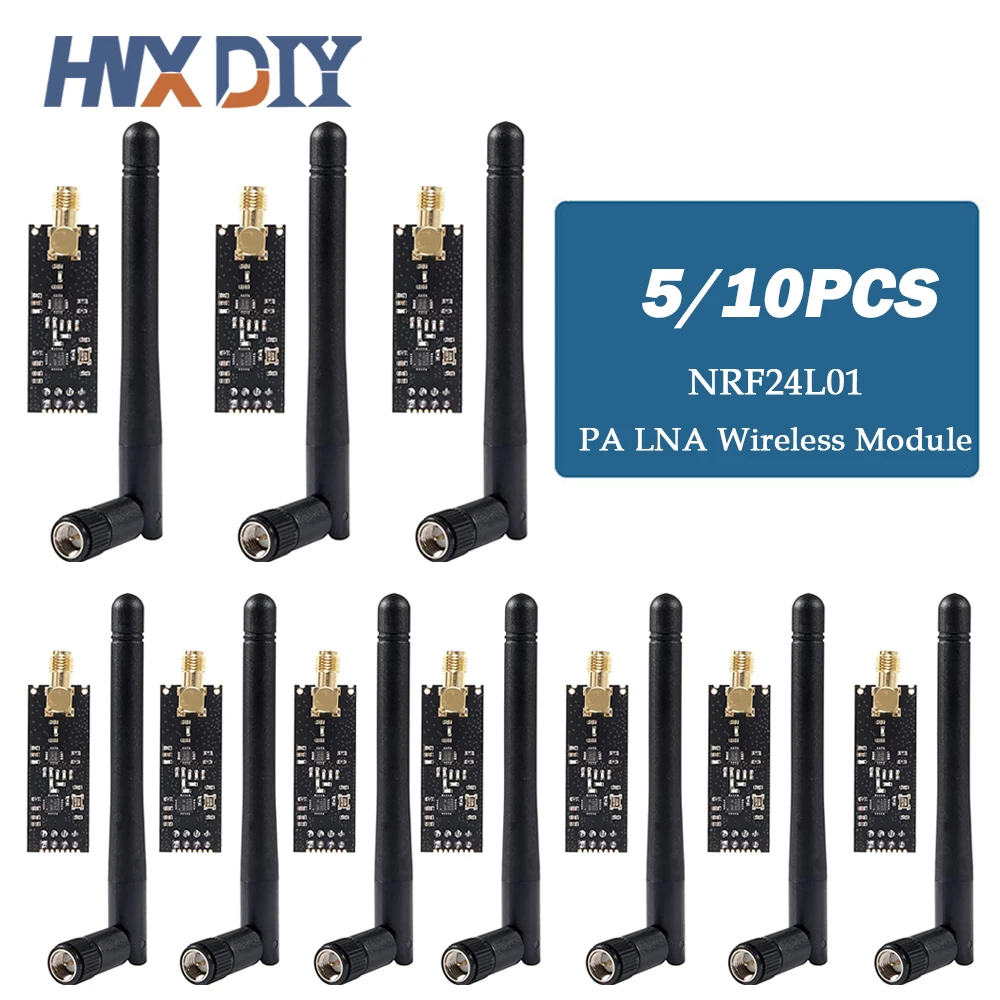 1-10 Uds NRF24L01 + módulo de transmisión de datos inalámbrico 2,4G 2,4 GHz NRF24L01 versión actualizada NRF24L01 + PA + LNA 1000 metros para Arduino