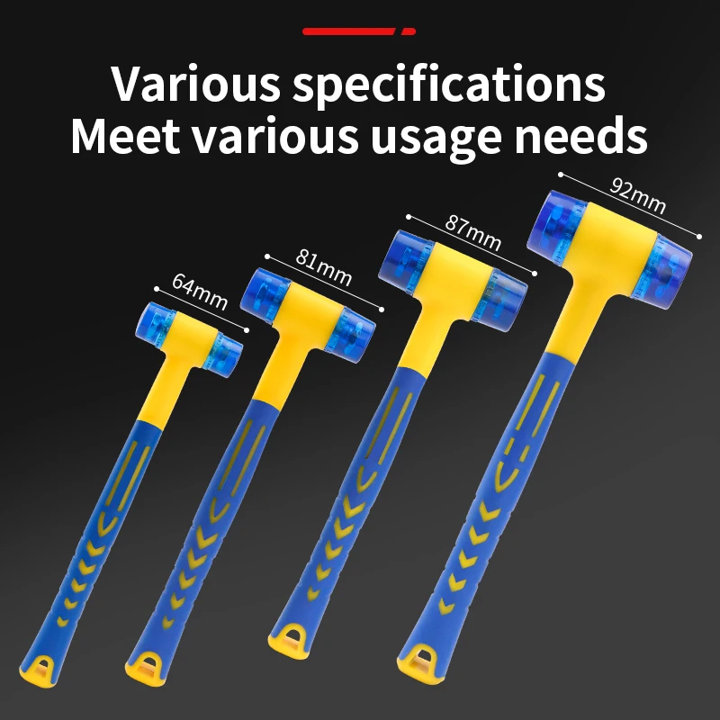 LUXIANZI-martillo de goma suave de doble cabeza, herramienta de mano para instalación de suelos de ventanas de acristalamiento, mazo aislado, 25-45mm, 1 unidad - imagen 5