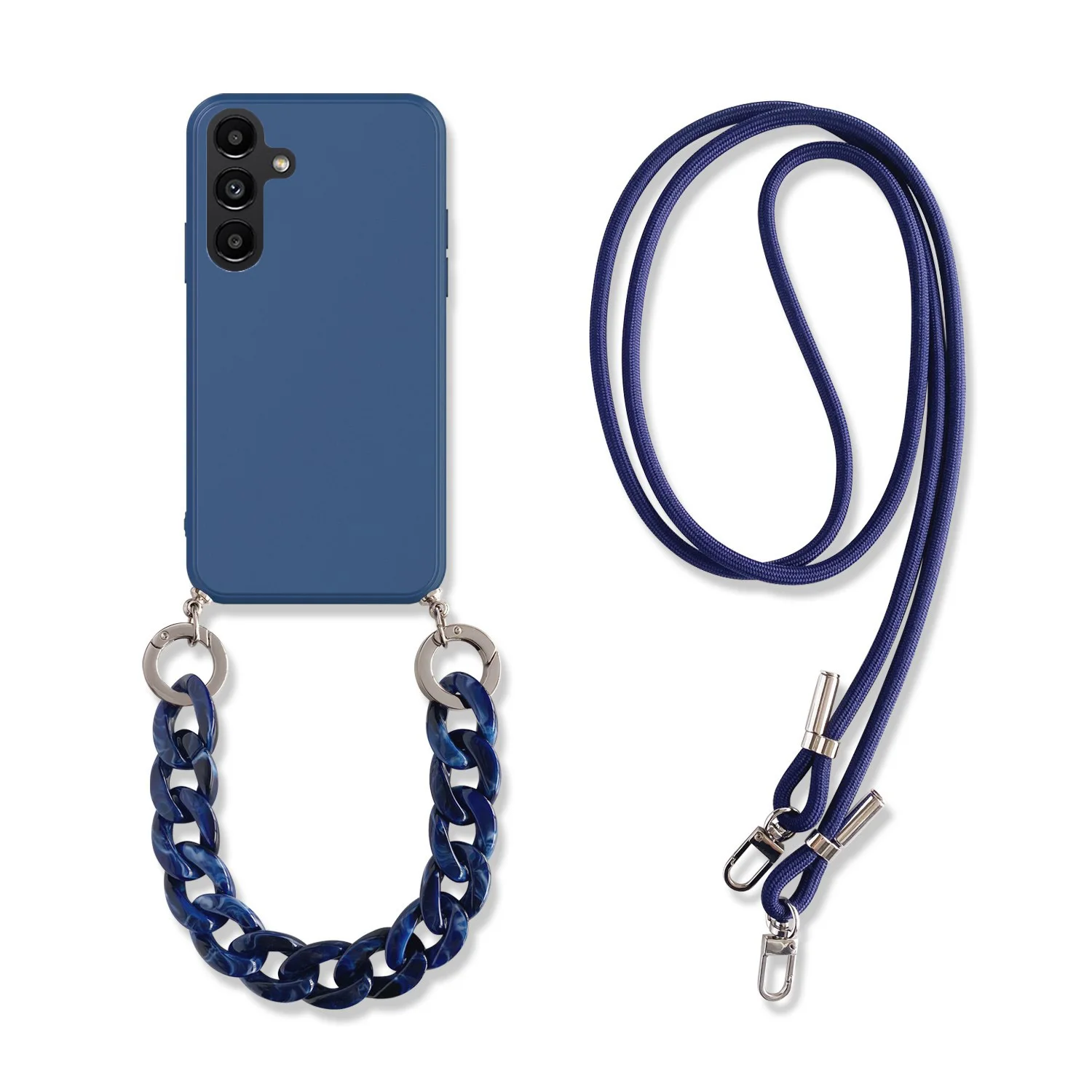 Funda de silicona con cadena de mármol y cordón cruzado para Samsung Galaxy A04 A14 A24 A34 A54 4G 5G - imagen 5