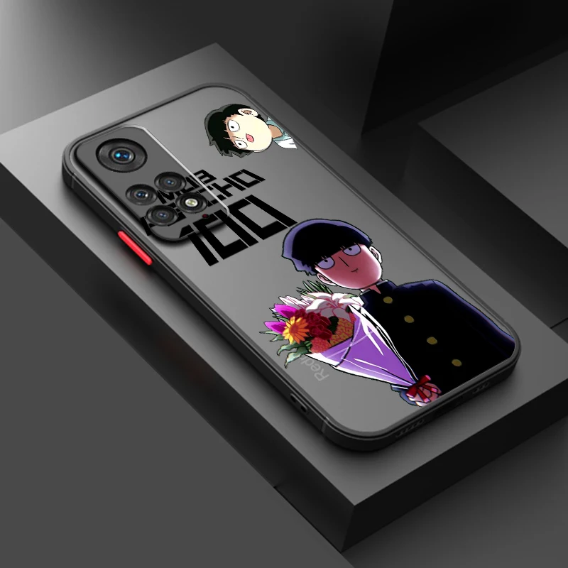 Mob Psycho 100 Comic Anime Art Frosted translúcido para Redmi Note 13R 13 12 12S 12T 11 11T 11E 10 Pro Plus 5G funda de teléfono de TPU - imagen 4