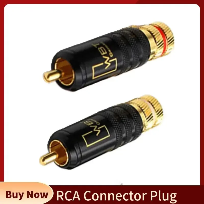 Conector RCA, Terminal de auriculares macho, WBT-0144 de cobre chapado en oro con bloqueo de tornillo para soldar Cable de Audio y vídeo - imagen 2