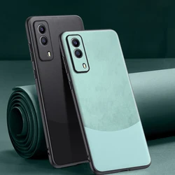 Funda Cuero Vivo Y53s – Patrón Empalme Mate y Protección Silicón