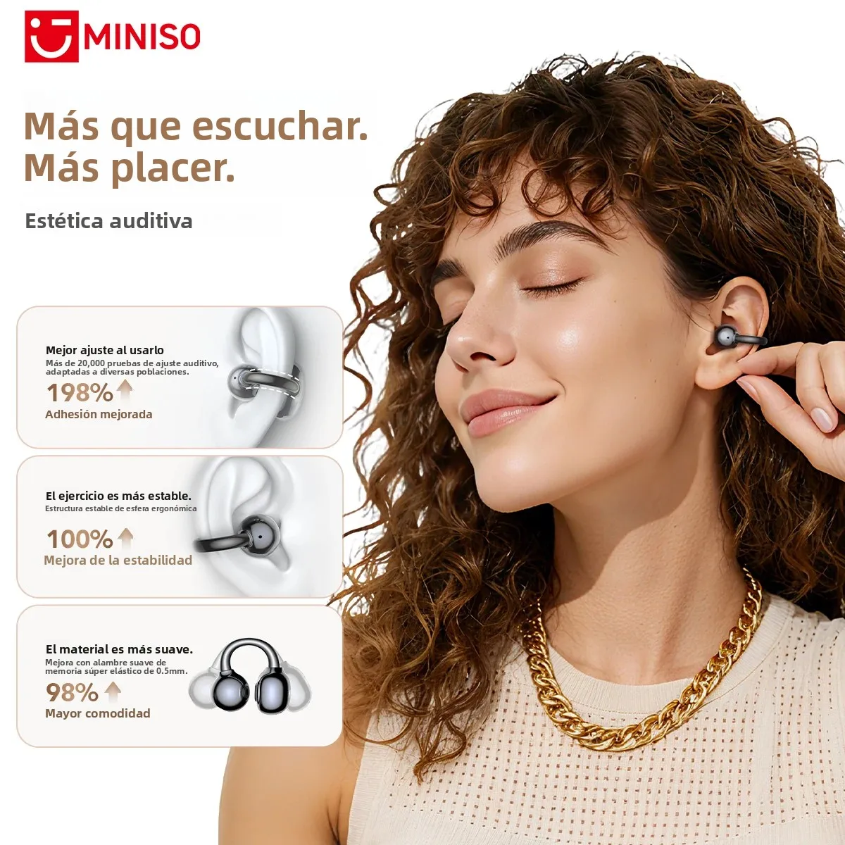 [Heart SmartEarbuds] MINISO MS503 auriculares Bluetooth OWS Clip de oreja auriculares deportivos AI traductor auriculares monitoreo de ritmo cardíaco - imagen 4