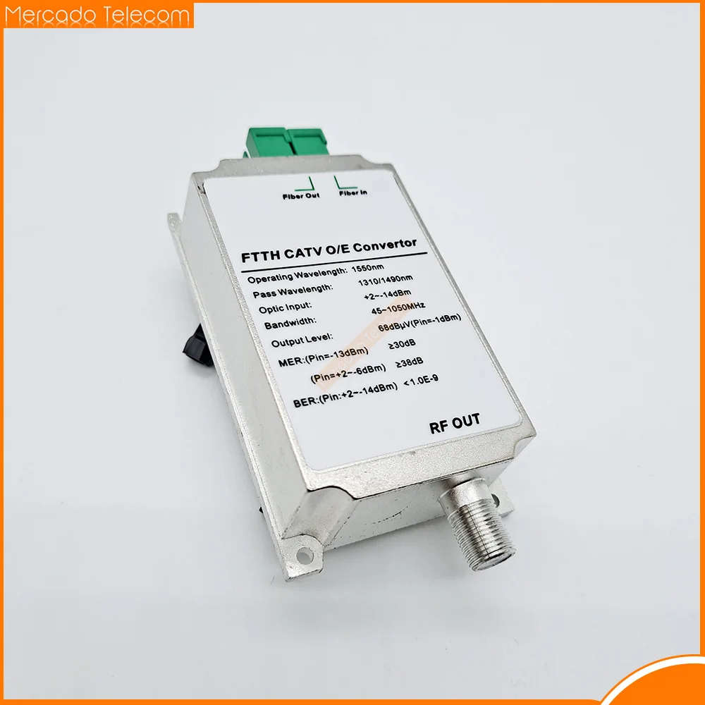 CATV Mini receptor FTTH fibra óptica WDM Node RF convertidor Triplexer mínimo interior AGC 1310nm/1490nm/1550nm sin alimentación - imagen 4