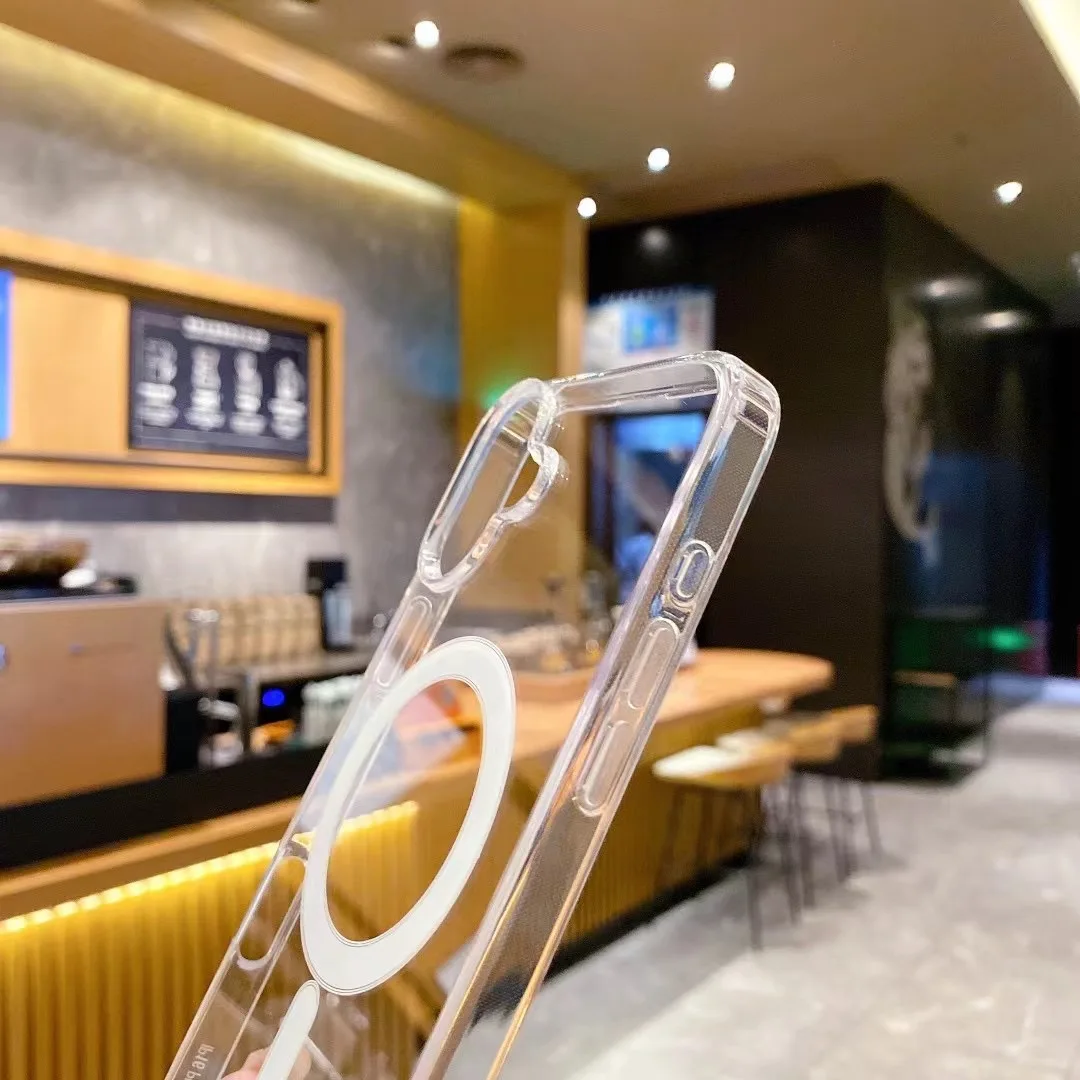 Para iPhone 16E 15 14 12 11 13 16 Pro Max XR XS MAX MINI SE 7 8 Plus para Magsafe cristal duro cargador inalámbrico magnético funda trasera - imagen 4